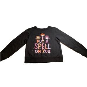 Disney Hocus Pocus Crop Top Sweatshirt Kids Medium I Put A Spell On You